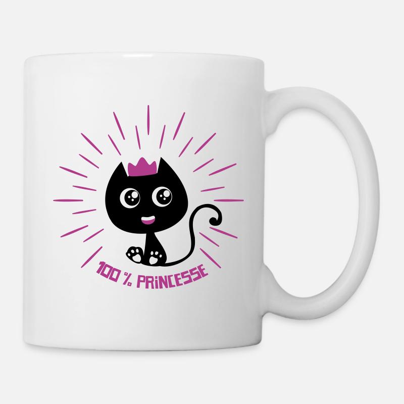 100 % Princesse, mignon petit chat ! humour chat - Mug blanc - blanc