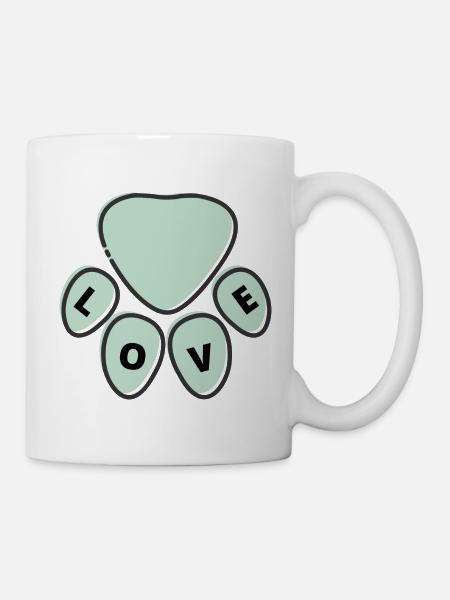 Hundepfote - Tasse - Weiß