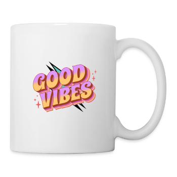 Gute Stimmung Retro Shirt - Tasse - Weiß - Rechts