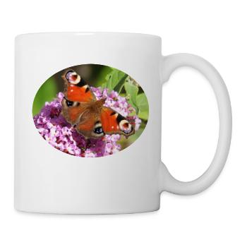 Schmetterling auf Sommerflieder - Tasse - Weiß - Rechts