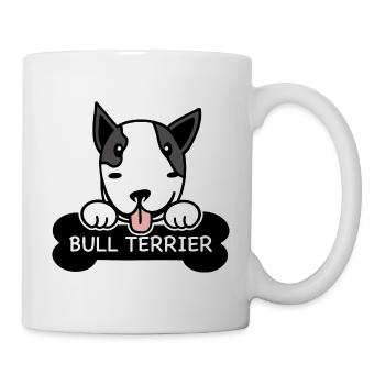 Bull Terrier and bones - Mug - white - Right