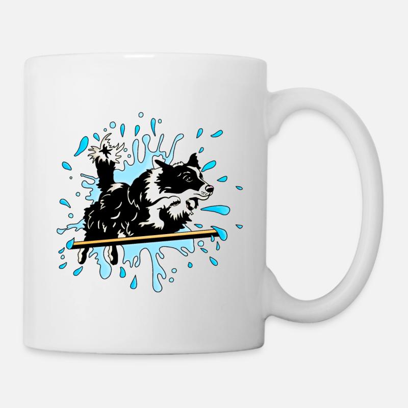 Border Collie Agility Splash Blau - Tasse - Weiß