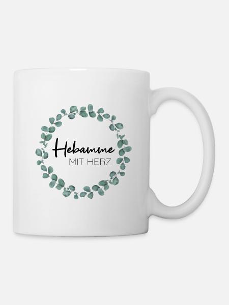 Hebamme mit Herz - Tasse - Weiß