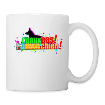 J'peux pas j'ai mon chien - Mug blanc - blanc - Droite