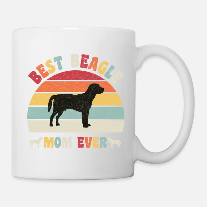 Best Beagle mom ever dog lovers vintage retro - Tasse - Weiß