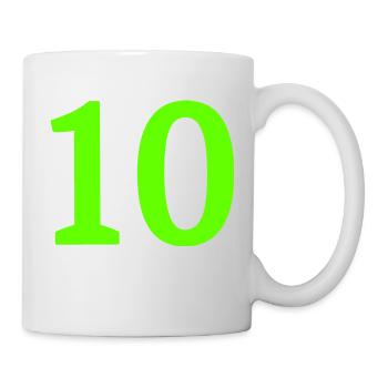 Anzahl 10 - Tasse - Weiß - Rechts