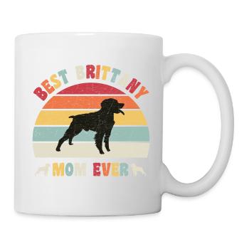 Meilleure maman Bretonne jamais amateurs de chiens vintage rétro - Mug blanc - blanc - Droite