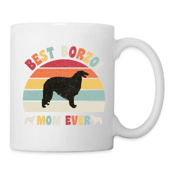 Meilleure maman Barzoi jamais amateurs de chiens vintage rétro - Mug blanc - blanc - Droite