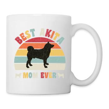 Meilleure maman Akita jamais amateurs de chiens vintage rétro - Mug blanc - blanc - Droite