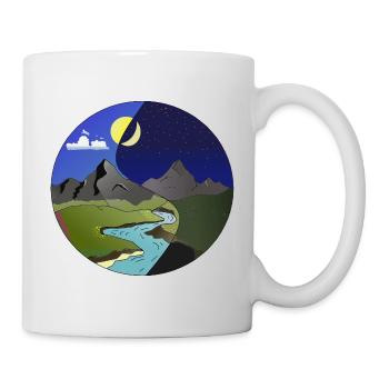 Montagne jour nuit - Mug blanc - blanc - Droite
