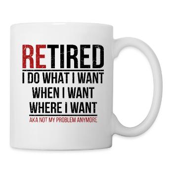 Retraité aka plus mon problème - Mug blanc - blanc - Droite