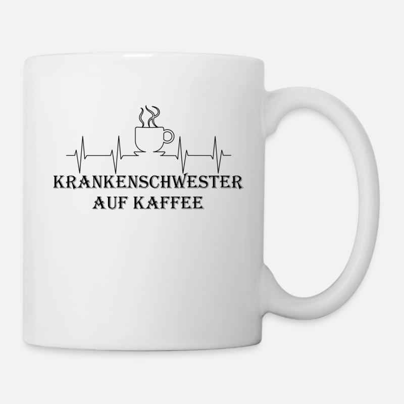 Krankenschwester auf Kaffee - Tasse - Weiß
