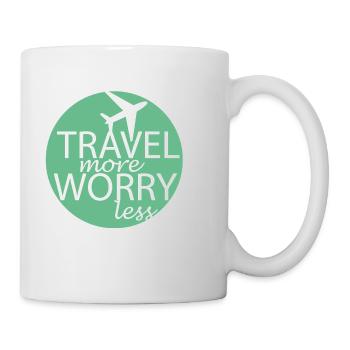 Travel more worry less - mintgrün - Tasse - Weiß - Rechts