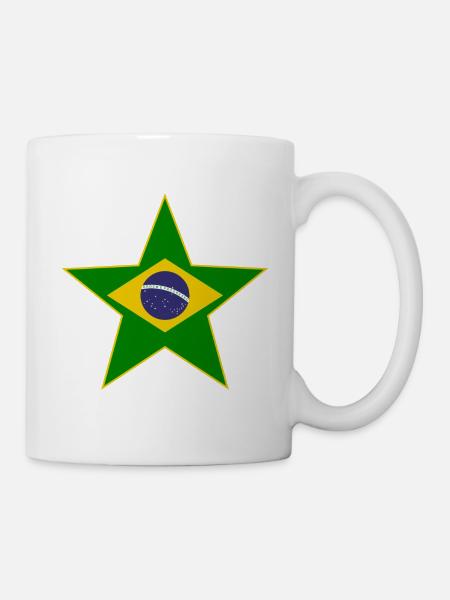Brasilien Flagge Stern - Tasse - Weiß
