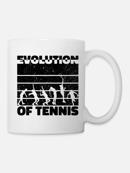 Évolution du joueur de tennis joueur de tennis - Mug blanc - blanc