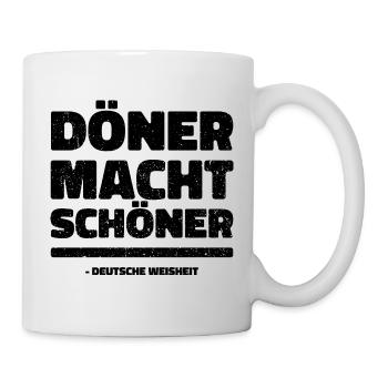 Döner Macht Schöner. Spaß Design witzig - Tasse - Weiß - Rechts