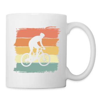 Biking retro vintage. Cycling mountain biking. - Mug - white - Right