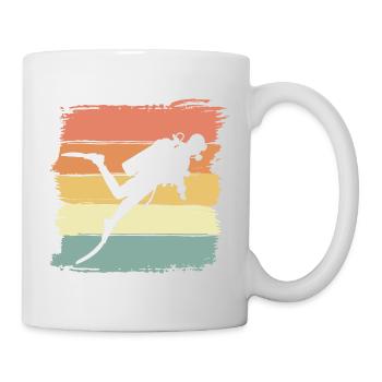 Tauchen vintage retro Tauchsport - Tasse - Weiß - Rechts