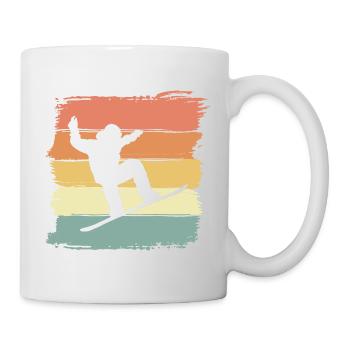 Snowboarding mit Snowboard retro vintage - Tasse - Weiß - Rechts