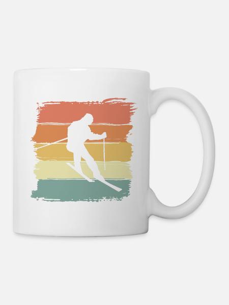Ski fahren Retro Vintage ski geschenk retro - Tasse - Weiß