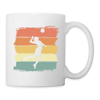 Frauen Volleyball retro vintage - Tasse - Weiß - Rechts