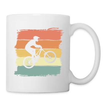 Biking retro vintage. Downhill Mountainbike fahren - Tasse - Weiß - Rechts