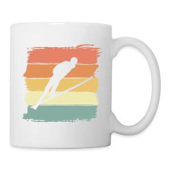 Ski springen Skispringen retro vintage - Tasse - Weiß - Rechts
