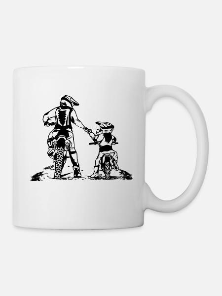 Motocross Père et fille - Mug blanc - blanc