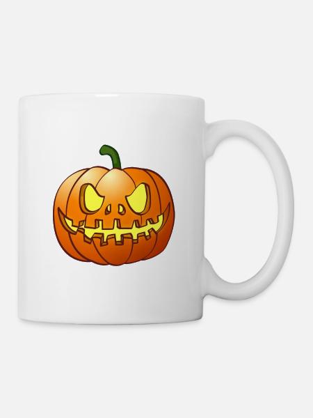 The Scary Halloween Pumpkin Lantern illustration - Mug - white