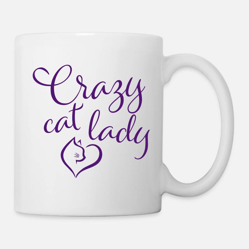 Verrückte Katzenlady - Tasse - Weiß