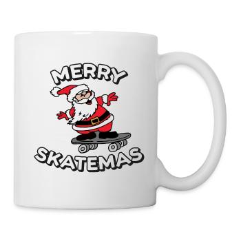 Merry Skatemas | Skateboard Christmas Print - Mug - white - Right