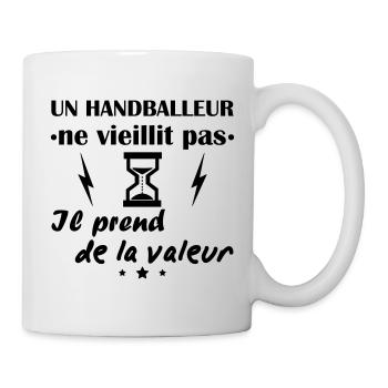 Handballeur ne vieillit pas, cadeau anniversaire - Mug blanc - blanc - Droite