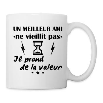 Meilleur ami ne vieillit pas, cadeau anniversaire - Mug blanc - blanc - Droite