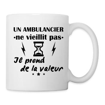 Ambulancier ne vieillit pas, cadeau anniversaire - Mug blanc - blanc - Droite