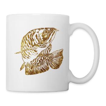 Arowana Fish Gold Graphic Fish Lover Fishing Gear - Mug - white - Right