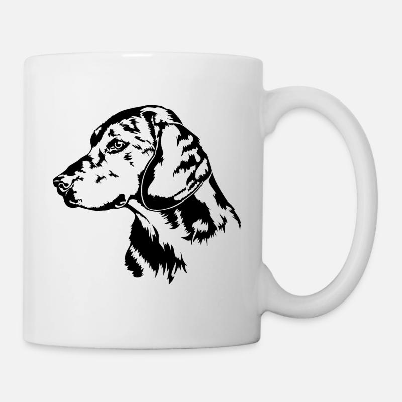 ALPENLÄNDISCHE DACHSBRACKE Hundeportrait Wilsigns - Tasse - Weiß