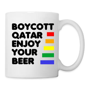 Boycott Qatar Enjoy Your Beer - Tasse - Weiß - Rechts