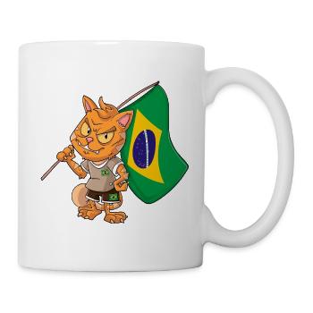 Brazil Fan Cat - Mug - white - Right