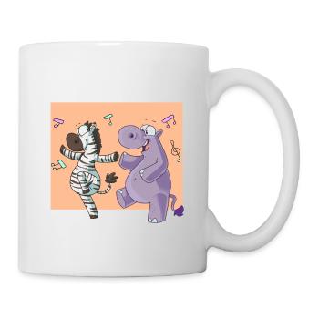 Maskotti Sina und Inge tanzen - Tasse - Weiß - Rechts