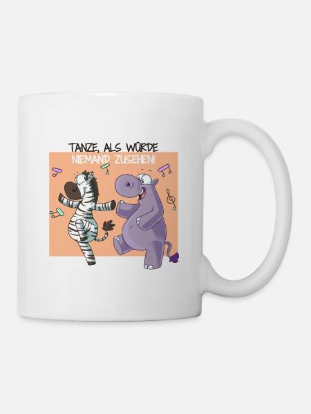 Maskotti Tanzen als würde niemand Zusehen - Tasse - Weiß