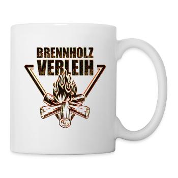 Brennholz Verleih Feuer Code - Tasse - Weiß - Rechts