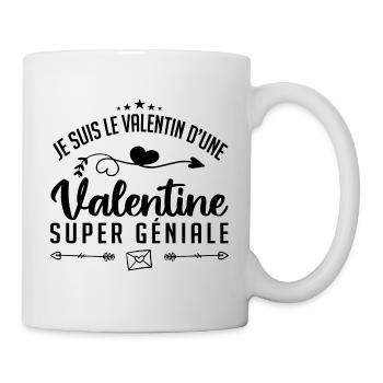 je suis le valentin d'une valentine super génial - Mug blanc - blanc - Droite