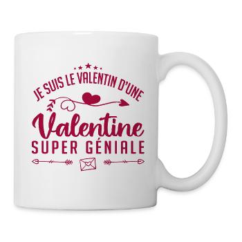 je suis le valentine d'une valentine super génial - Mug blanc - blanc - Droite