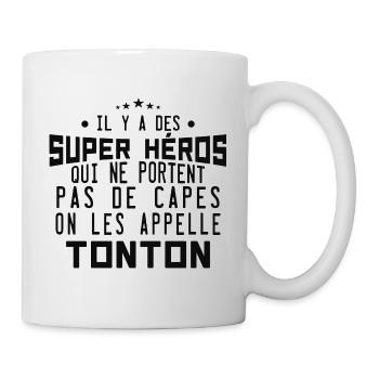 il y a des super-héros ... tonton - Mug blanc - blanc - Droite