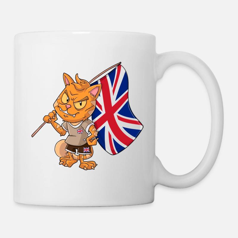 England Fan Katze - Tasse - Weiß