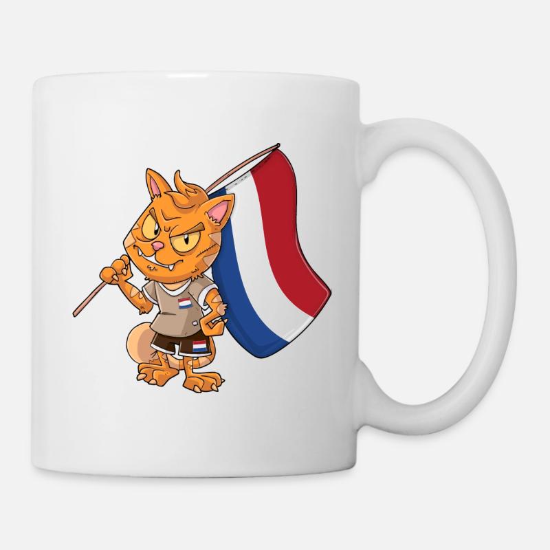 Pays-Bas Fan Cat - Mug blanc - blanc