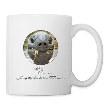 Aus der Kollektion » Die Tiere sind traurig ! « - Tasse - Weiß - Rechts