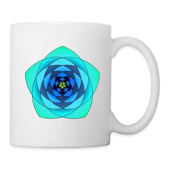 Goldener Schnitt Spiralblume 5x - Tasse - Weiß - Rechts