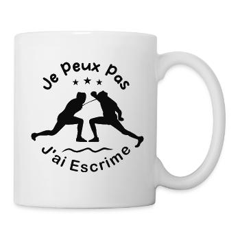 J'peux pas j'ai Escrime - Mug blanc - blanc - Droite