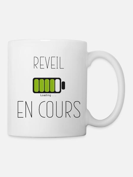 Réveil matin humour - Mug blanc - blanc